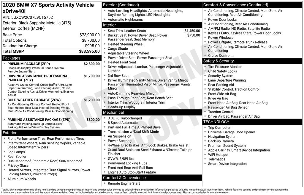 Used 2020 BMW X7 xDrive40i w/ Premium Package image 28