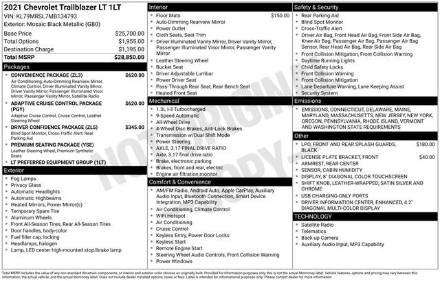 Used 2021 Chevrolet TrailBlazer LT image 29