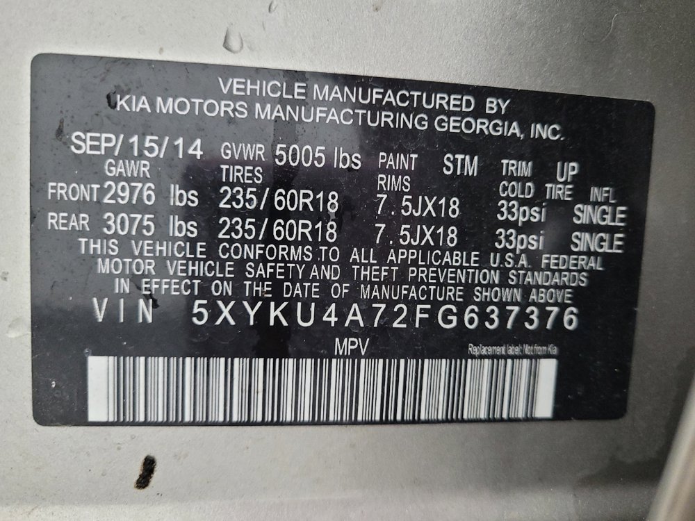 Used 2015 Kia Sorento EX w/ EX V6 Touring Package image 33