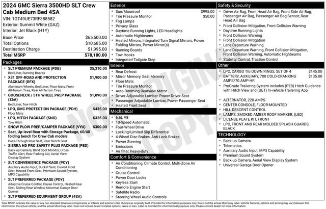 Used 2024 GMC Sierra 3500 SLT w/ SLT Premium Package AWD/4WD image 44