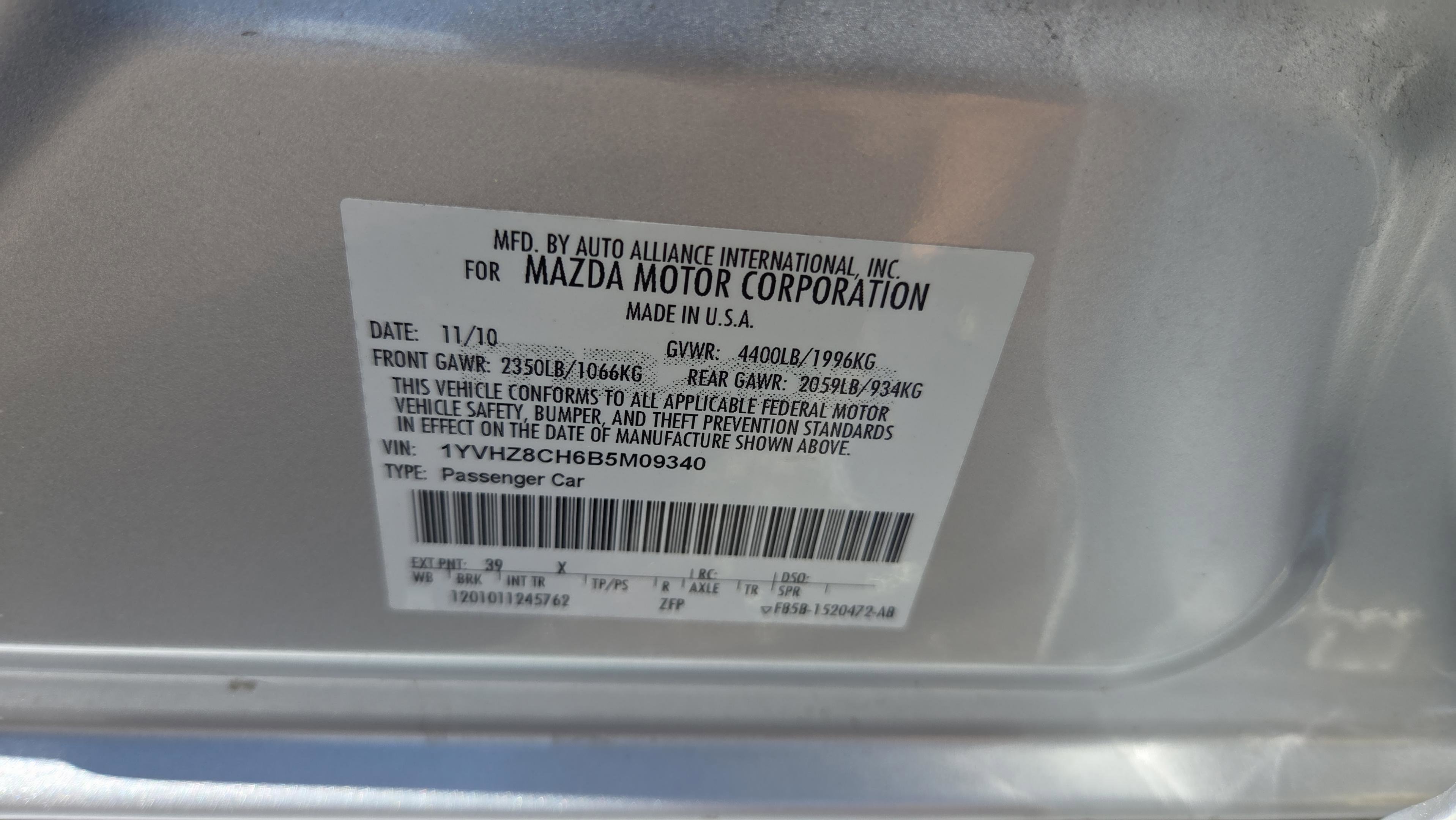 Used 2011 MAZDA MAZDA6 i Touring image 21