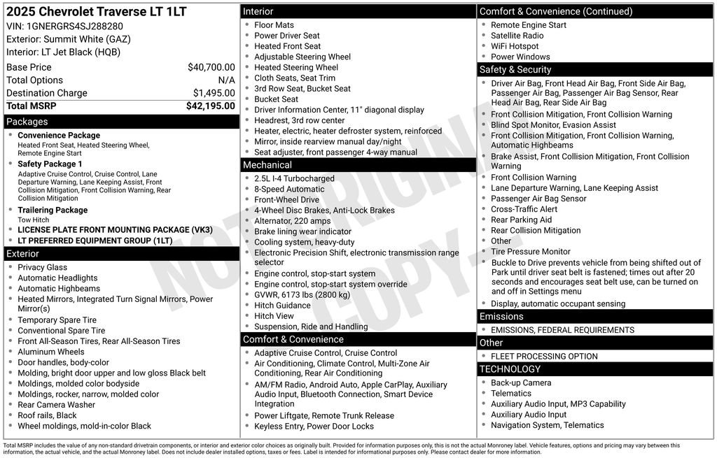 New 2025 Chevrolet Traverse LT image 5