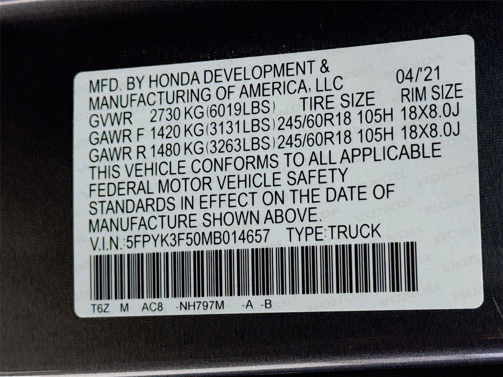 Used 2021 Honda Ridgeline RTL image 23