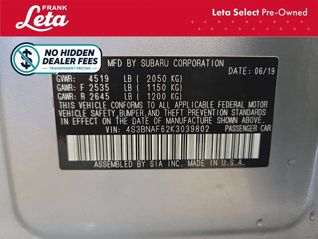 Used 2019 Subaru Legacy 2.5i Premium AWD/4WD image 26
