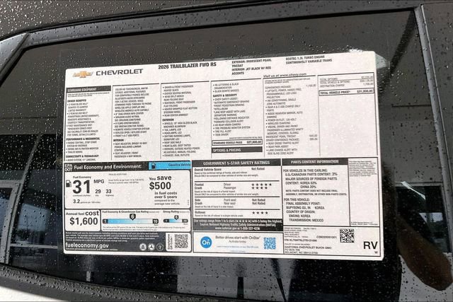 New 2026 Chevrolet TrailBlazer RS w/ Convenience Package FWD image 15