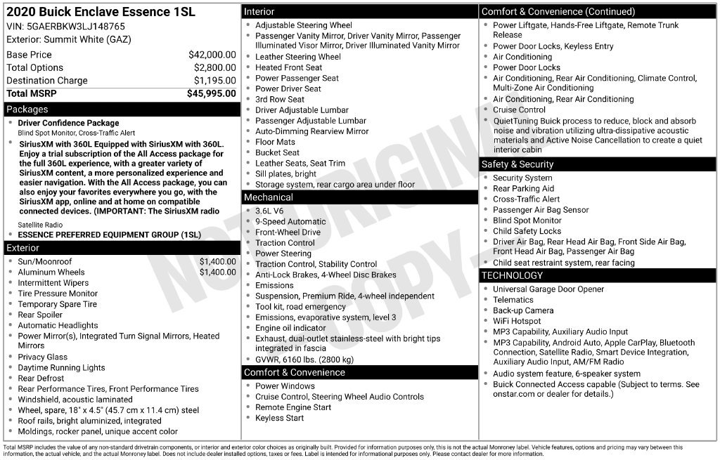 Used 2020 Buick Enclave Essence FWD image 27