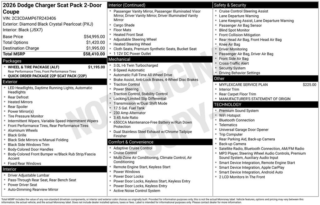 New 2026 Dodge Charger Scat Pack w/ Wheel & Tire Package AWD/4WD image 36