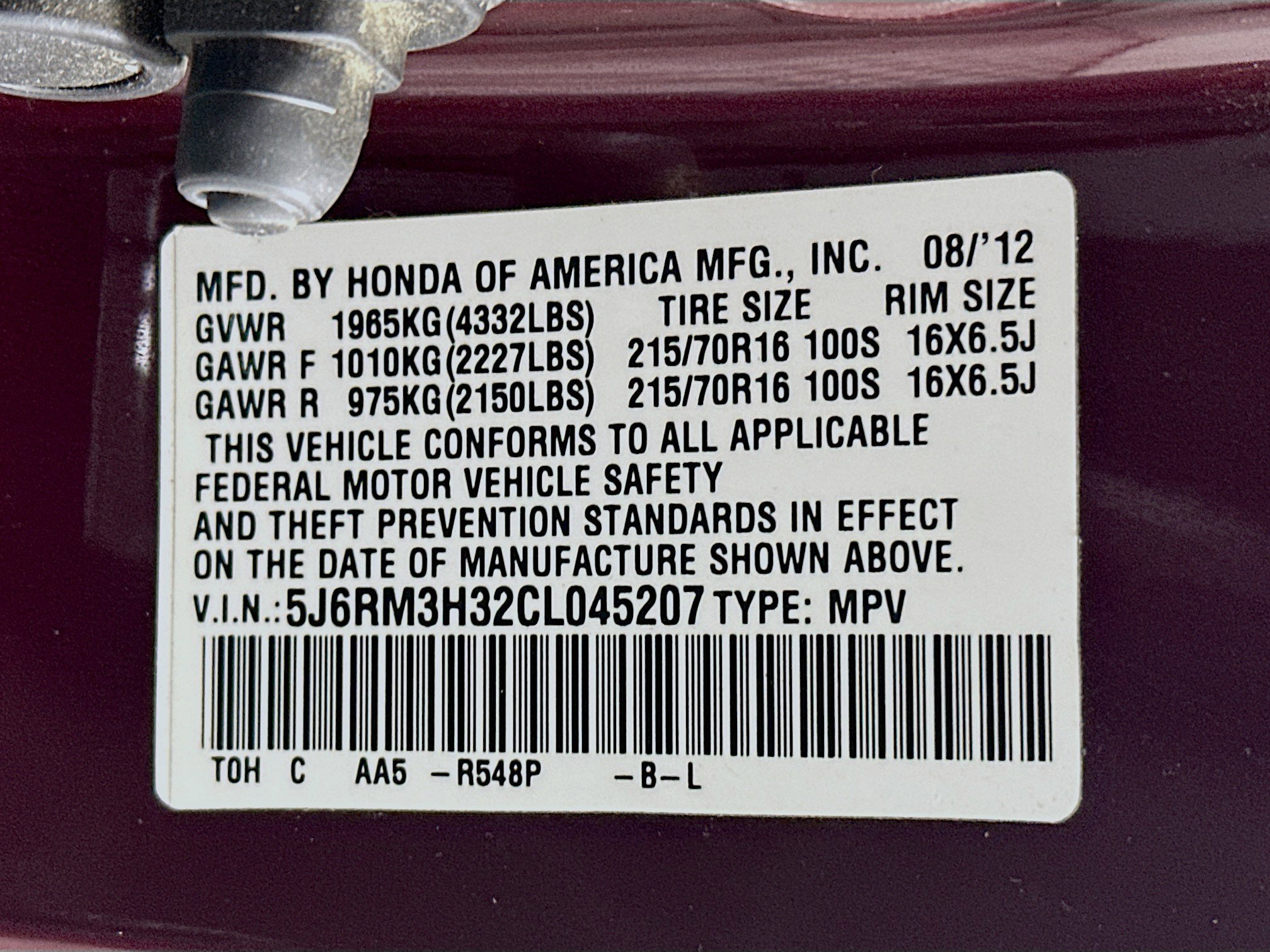 Used 2012 Honda CR-V LX image 12