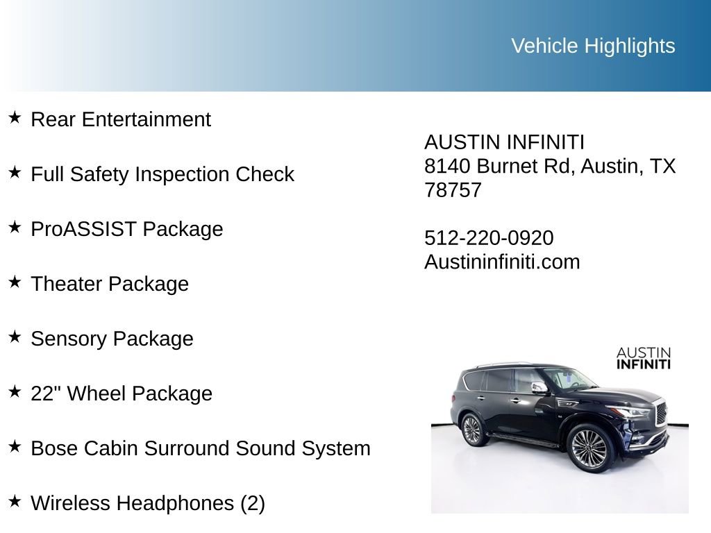 Used 2019 INFINITI QX80 Luxe w/ 22" Wheel Package RWD image 10