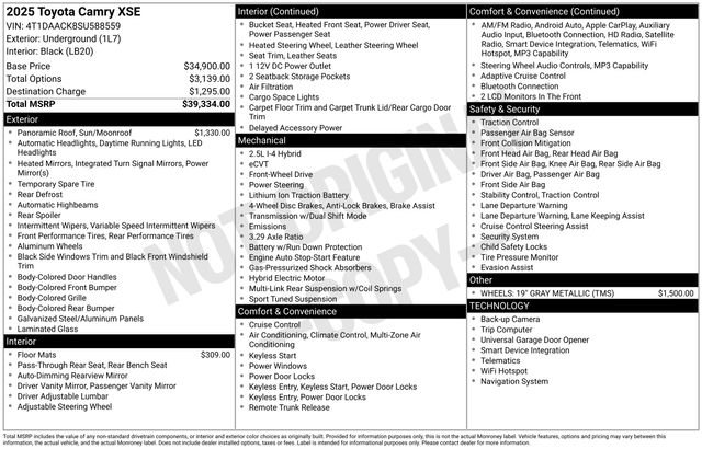 Used 2025 Toyota Camry XSE FWD image 7