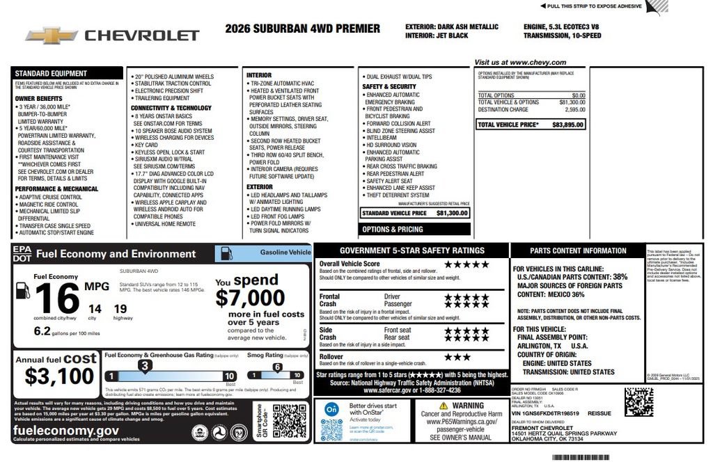 Used 2026 Chevrolet Suburban Premier AWD/4WD image 4