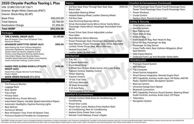 Used 2020 Chrysler Pacifica Touring-L Plus w/ Tire & Wheel Group FWD image 34