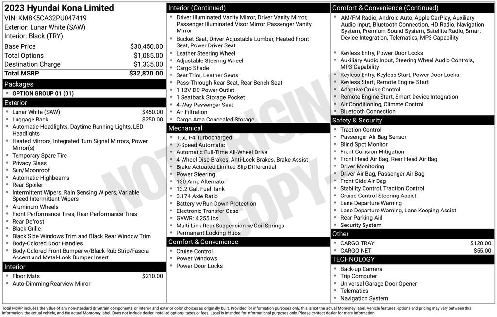 Certified 2023 Hyundai Kona Limited AWD/4WD image 31
