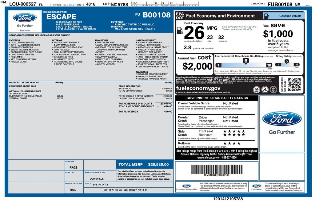 Used 2015 Ford Escape SE FWD image 5