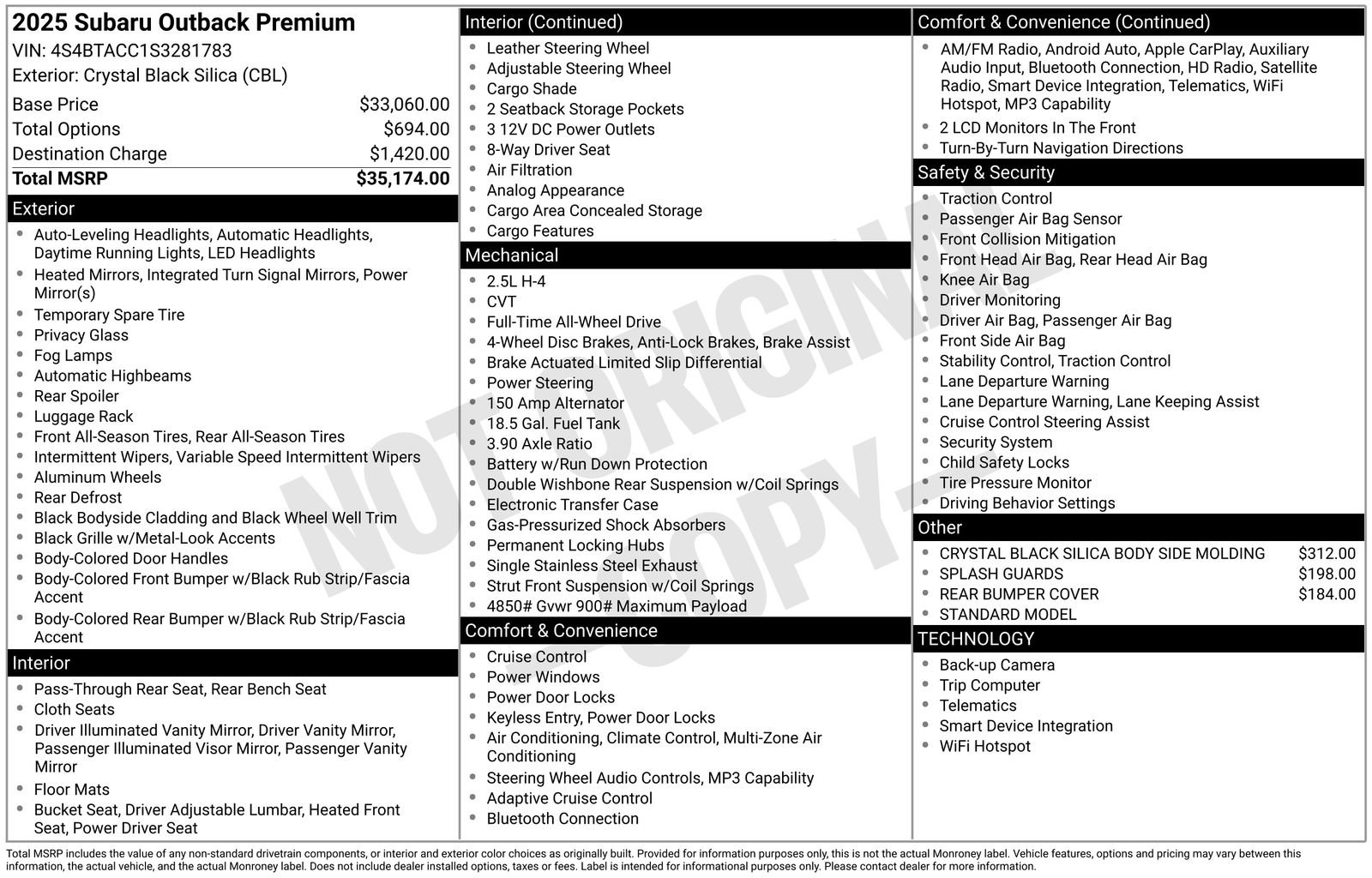 Certified 2025 Subaru Outback Premium AWD/4WD image 7