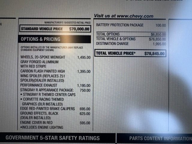 Used 2026 Chevrolet Corvette Stingray Coupe RWD image 20