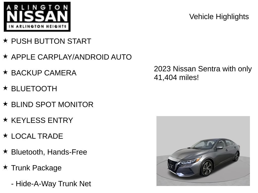 Used 2023 Nissan Sentra SV w/ All-Weather Package FWD image 8