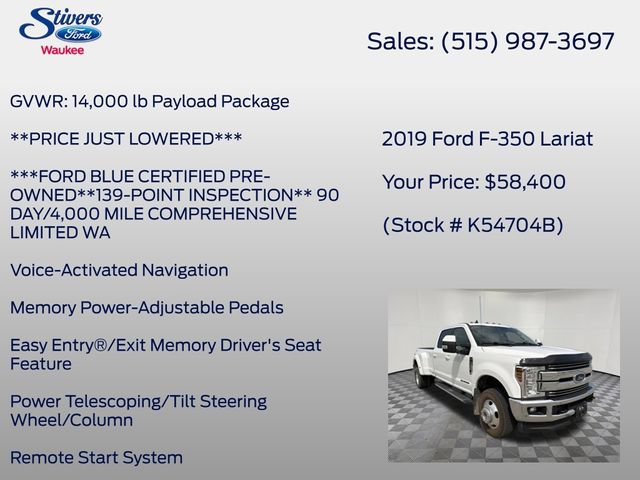 Used 2019 Ford F350 Lariat w/ Lariat Ultimate Package AWD/4WD image 22