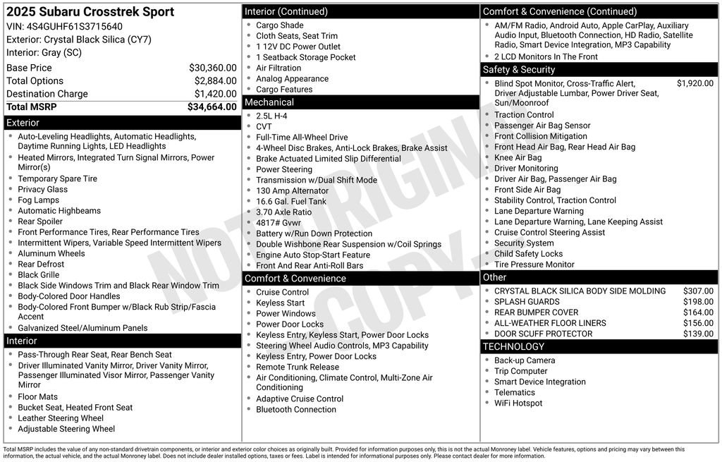 Certified 2025 Subaru Crosstrek 2.5i Sport image 8