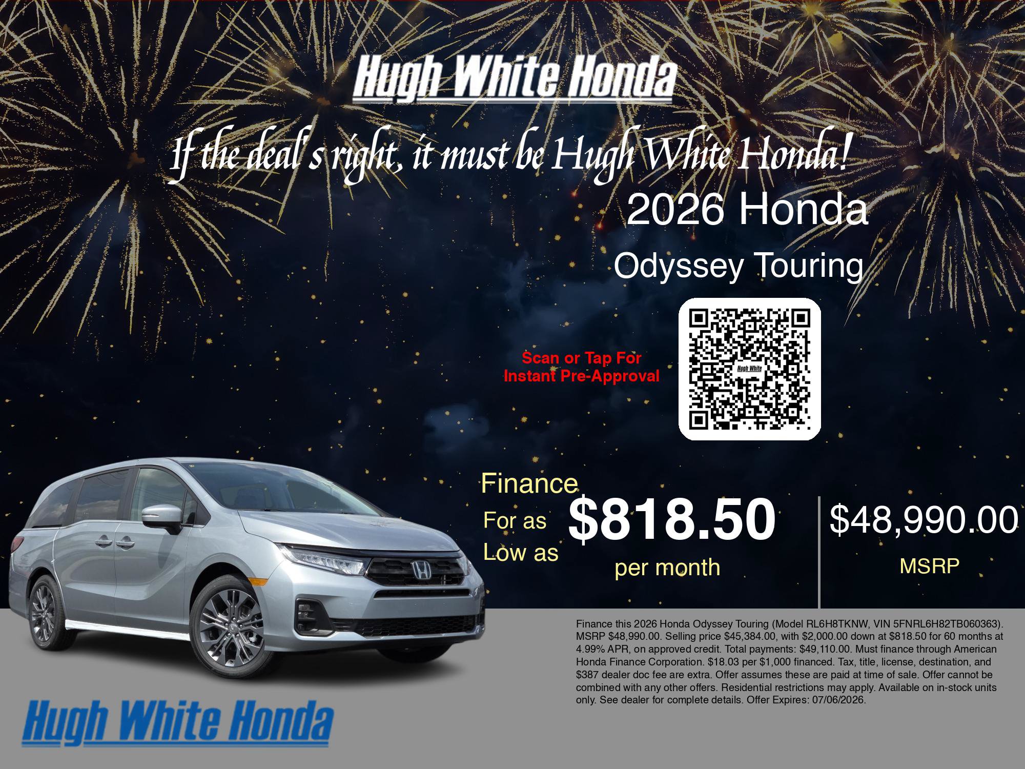New 2026 Honda Odyssey Touring image 7