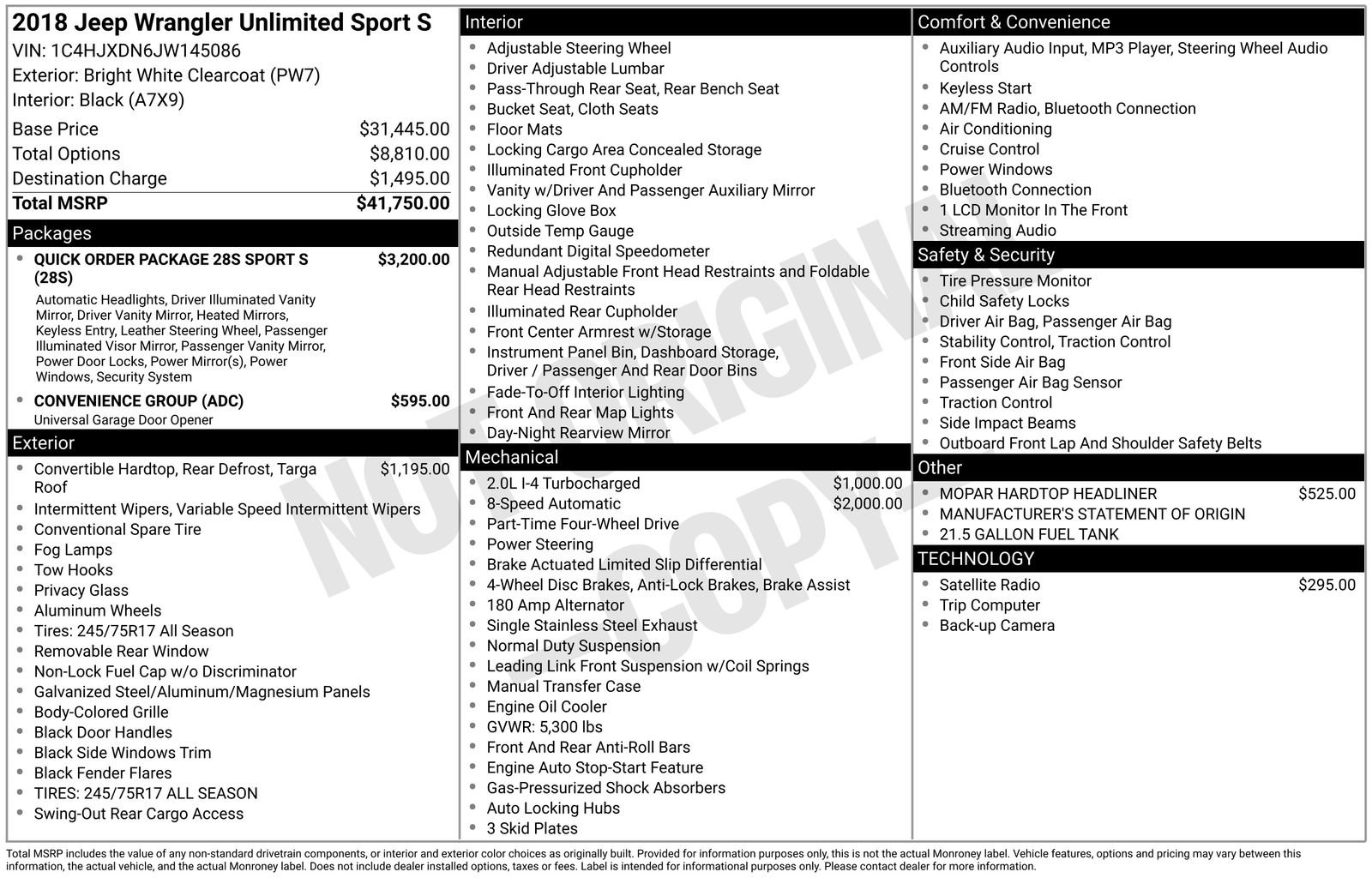 Used 2018 Jeep Wrangler Unlimited Sport S image 4