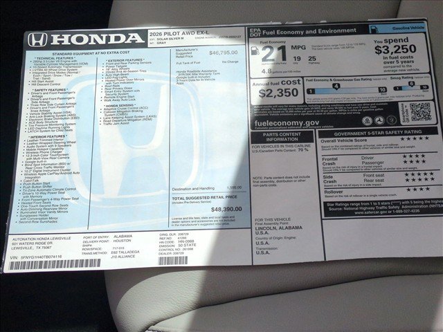 New 2026 Honda Pilot EX-L image 18
