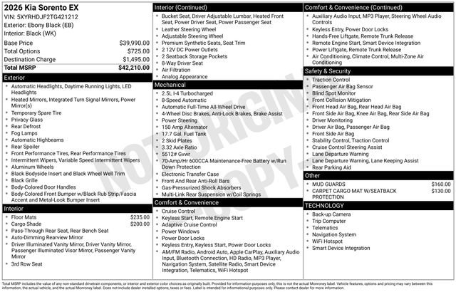 Certified 2026 Kia Sorento EX AWD/4WD image 10