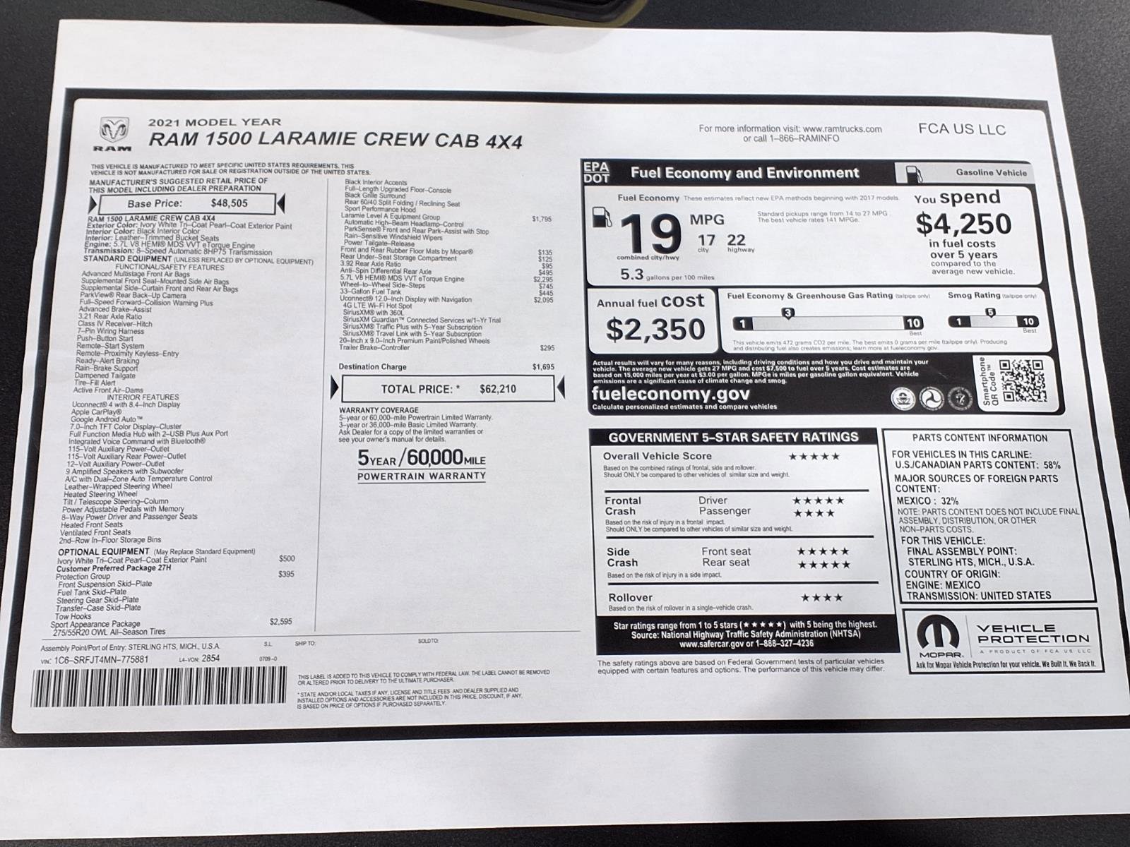 Used 2021 RAM 1500 Laramie w/ Sport Appearance Package image 24