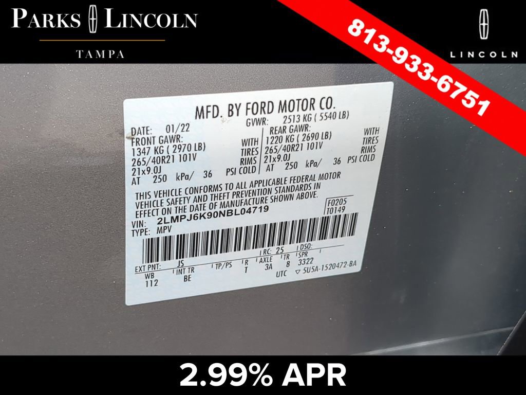 Certified 2022 Lincoln Nautilus Reserve w/ Equipment Group 201A FWD image 35