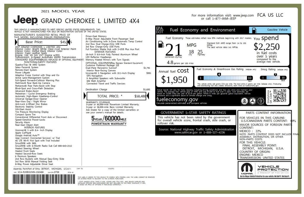 Used 2021 Jeep Grand Cherokee L Limited image 47