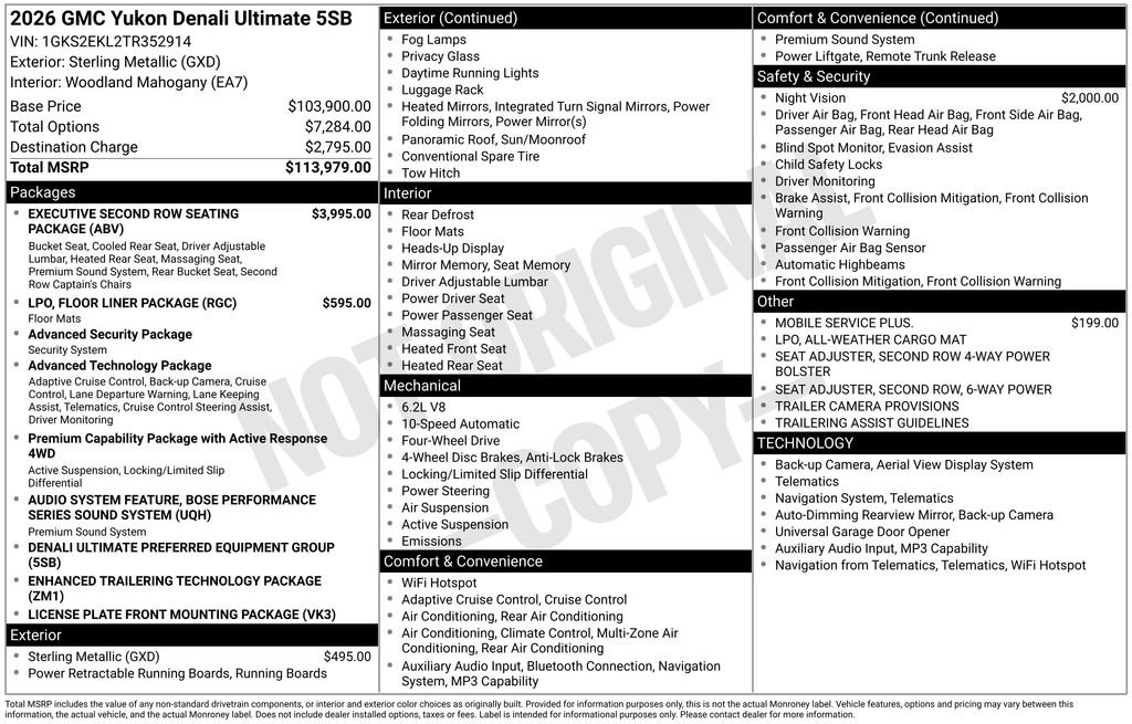 New 2026 GMC Yukon Denali Ultimate AWD/4WD image 17