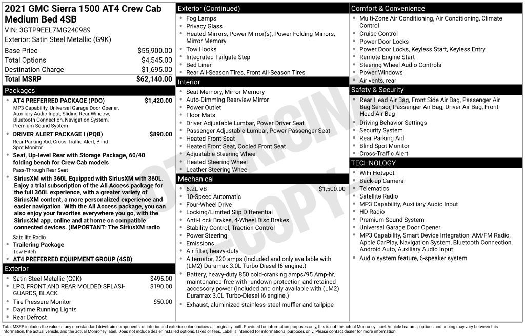 Used 2021 GMC Sierra 1500 AT4 w/ AT4 Preferred Package AWD/4WD image 44