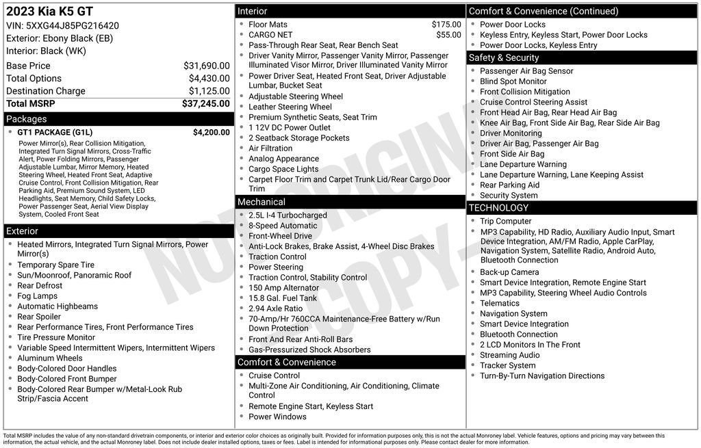 Used 2023 Kia K5 GT w/ GT1 Package FWD image 28