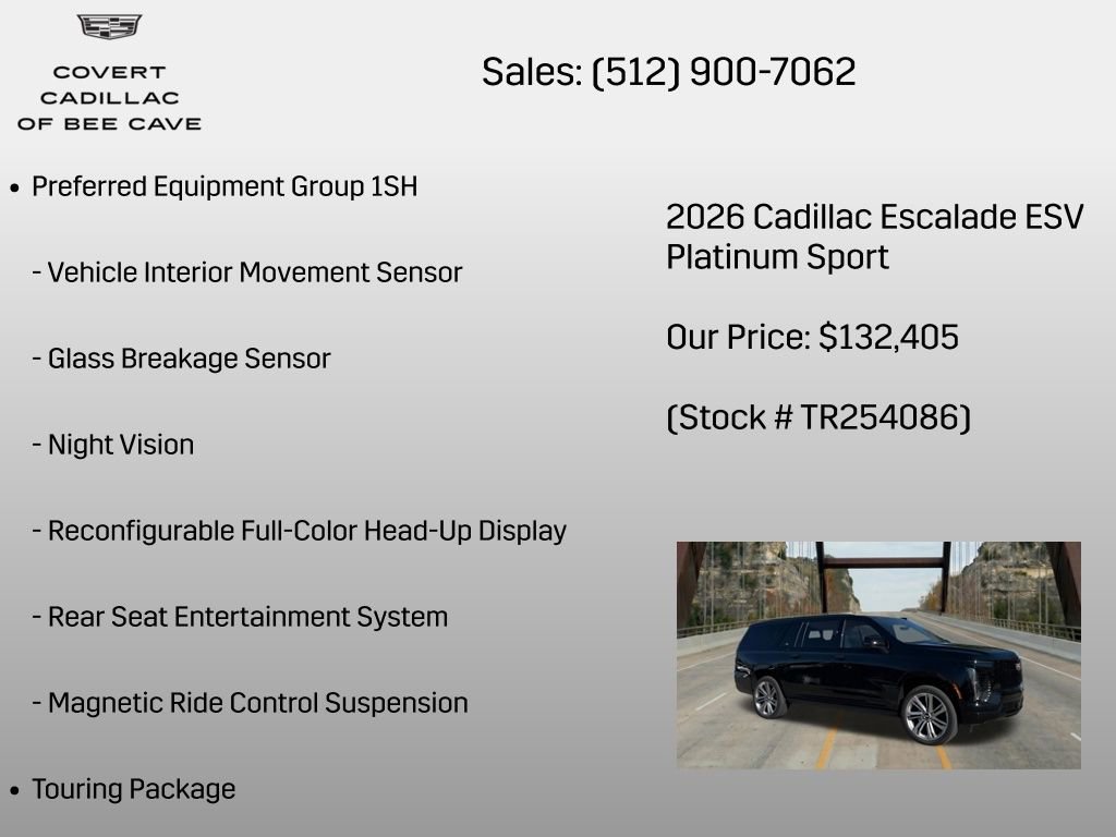 New 2026 Cadillac Escalade ESV Platinum Sport w/ LPO, Floor Liner Package AWD/4WD image 16