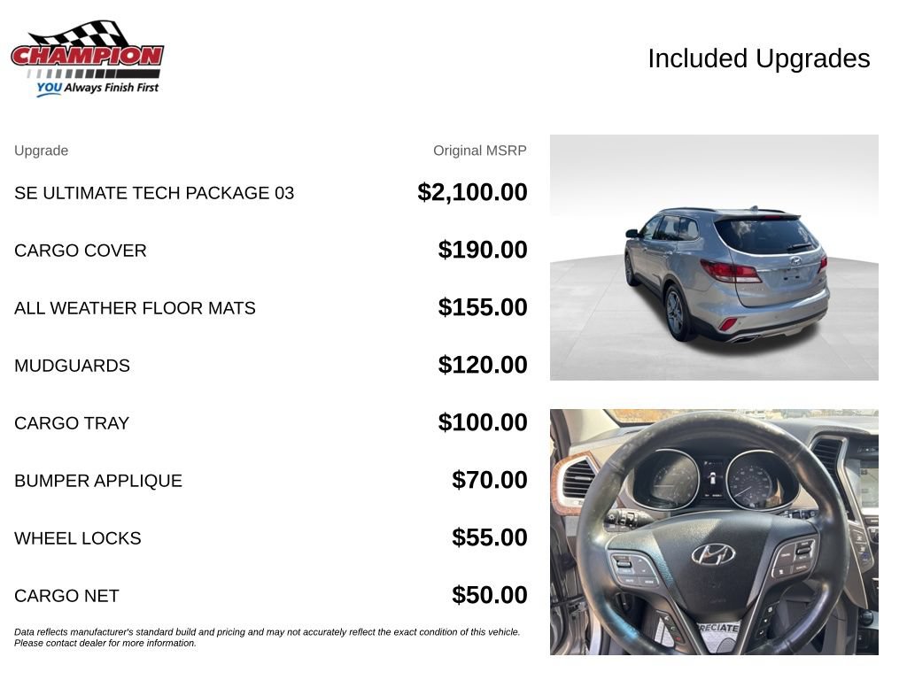 Used 2017 Hyundai Santa Fe AWD w/ SE Ultimate Tech Package 03 image 4