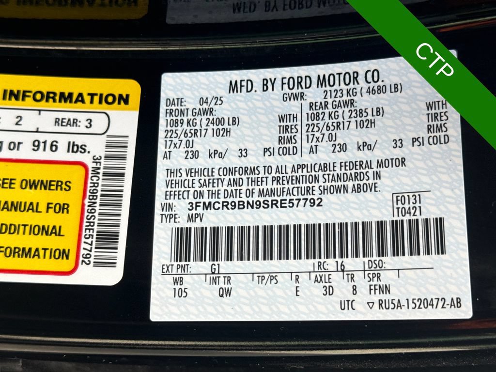 Used 2025 Ford Bronco Sport Big Bend w/ Convenience Package AWD/4WD image 25