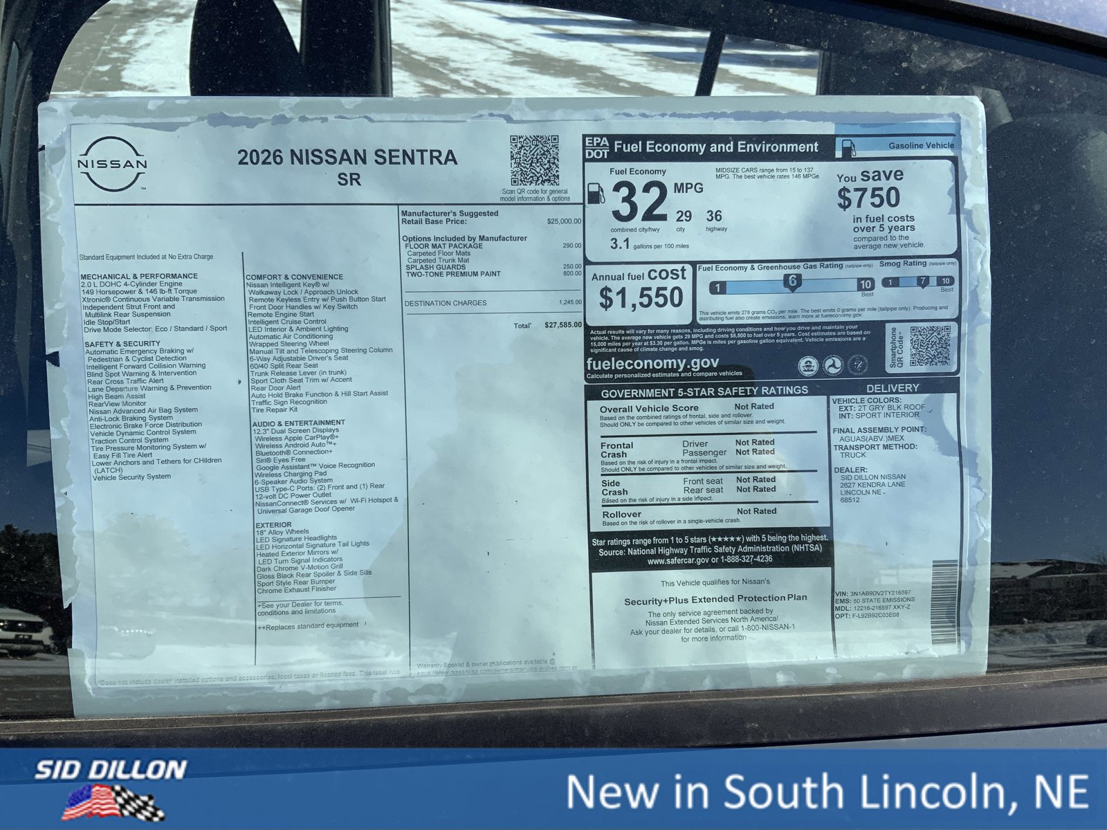 New 2026 Nissan Sentra SR w/ Floor Mat Package image 13