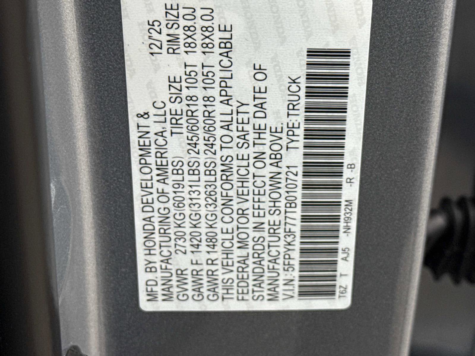 New 2026 Honda Ridgeline TrailSport+ image 25