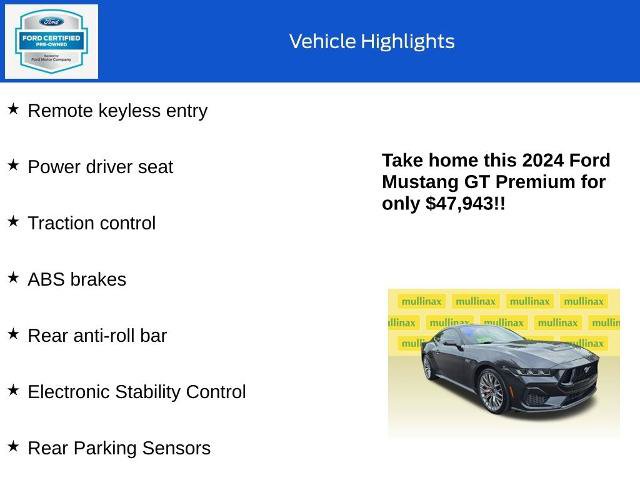 Certified 2024 Ford Mustang GT Premium RWD image 10