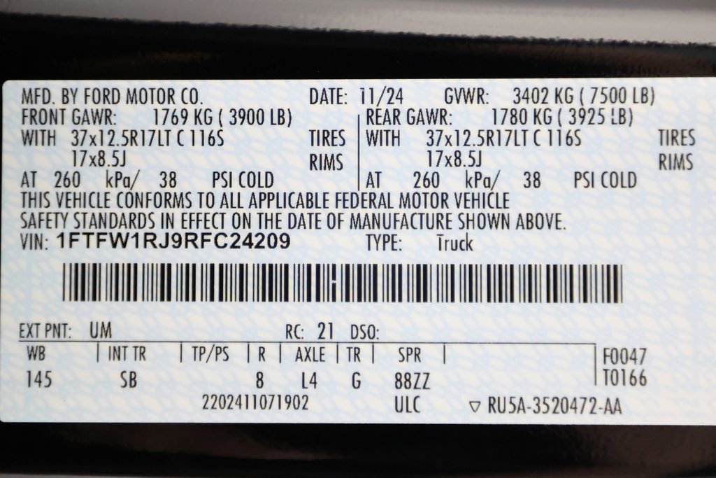 Used 2024 Ford F150 Raptor w/ Equipment Group 803A Raptor R AWD/4WD image 66