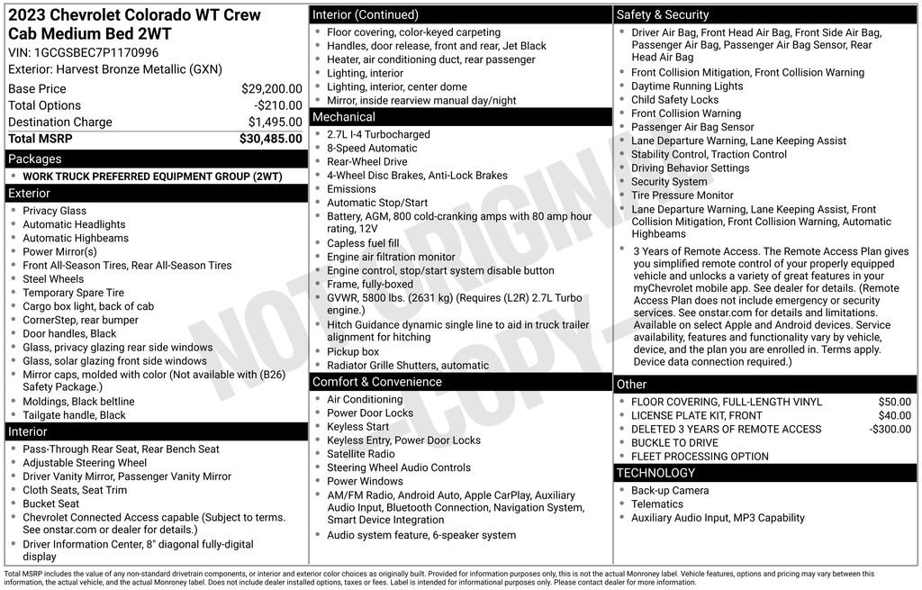 Certified 2023 Chevrolet Colorado W/T RWD image 3