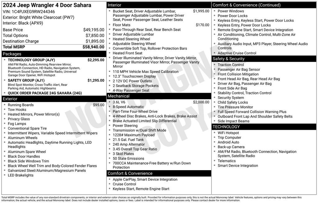 Used 2024 Jeep Wrangler Sahara w/ Technology Group image 9