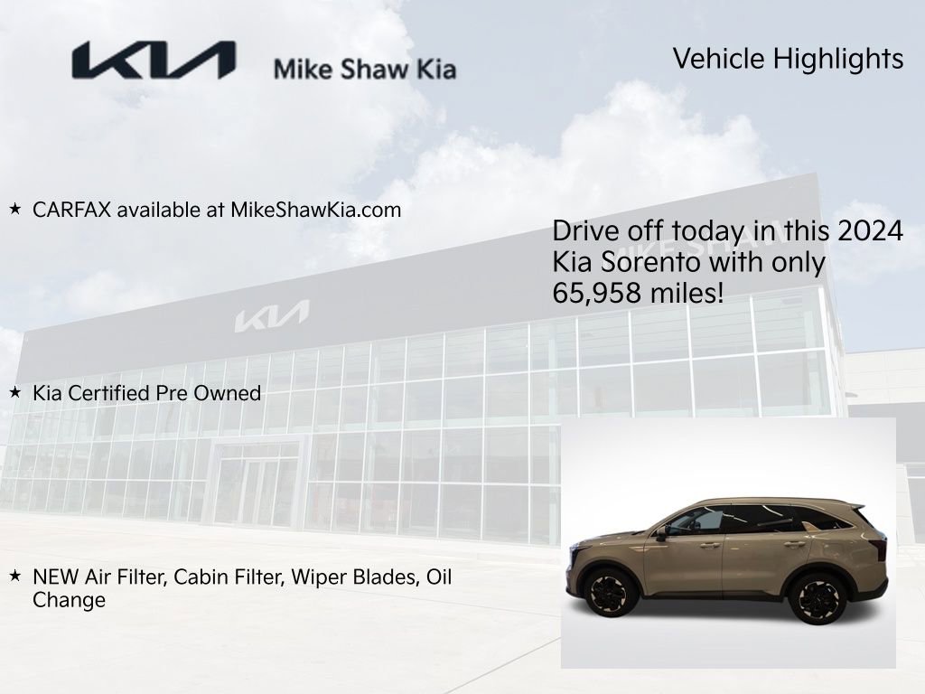 Certified 2024 Kia Sorento S w/ Panoramic Sunroof Package FWD image 10