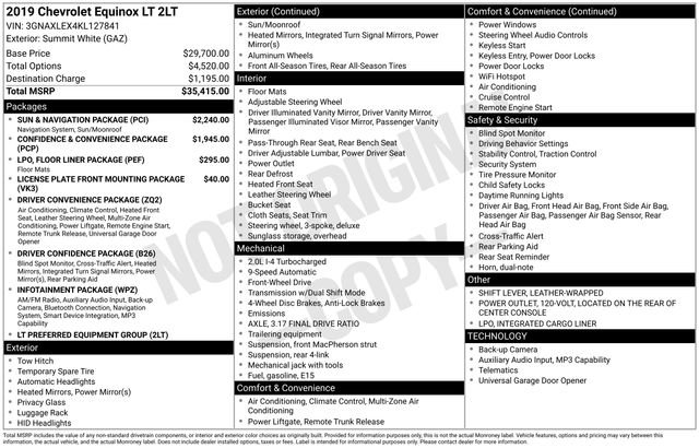 Used 2019 Chevrolet Equinox LT w/ Sun & Navigation Package image 28