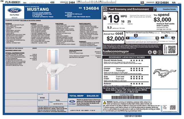 Used 2019 Ford Mustang GT Premium w/ GT Performance Package image 13