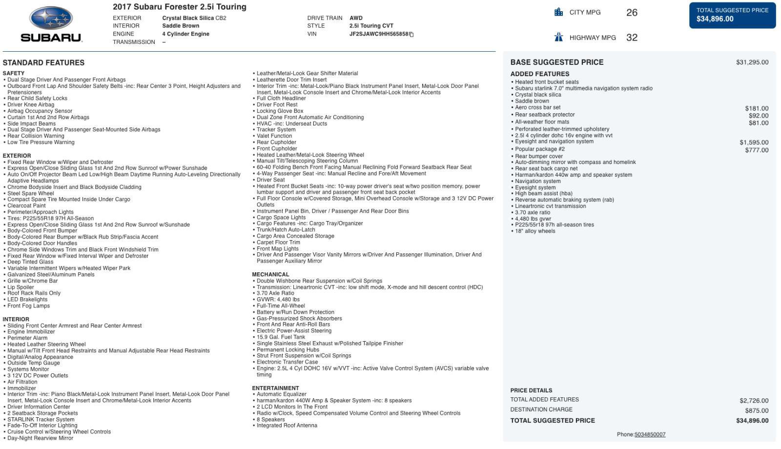 Used 2017 Subaru Forester 2.5i Touring image 5