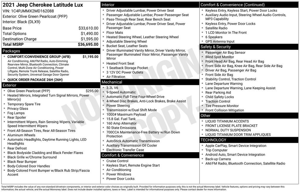 Used 2021 Jeep Cherokee Latitude Lux w/ Comfort/Convenience Group image 32