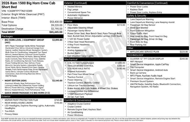 New 2026 RAM 1500 Big Horn AWD/4WD image 7