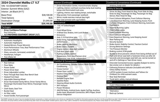 Used 2024 Chevrolet Malibu LT image 2