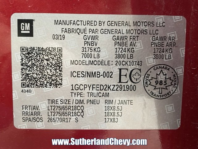 Used 2019 Chevrolet Silverado 1500 LT Trail Boss image 58